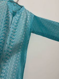 Blue Embroidered Kurti