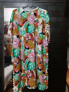 Bohemian Floral Print Kaftan Dress