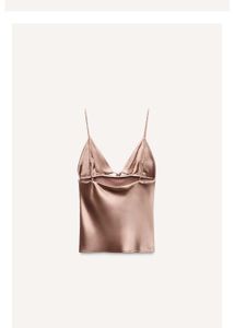 Zara Luxurious Satin Cami Top with Ruffle Detail