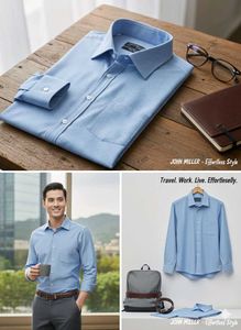 Blue Striped Formal Shirt, Johns Miller