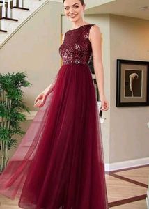 Floor length Maroon gown