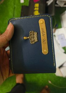 Personalized Navy Blue Men's Wallet