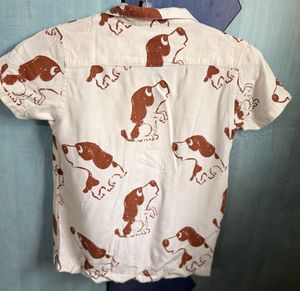 Men's Dog Print Short Sleeve Shirt