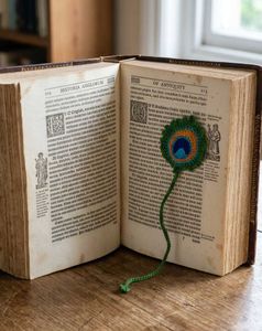 Crochet Peacock feather bookmark 🦚