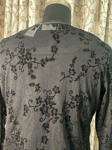 Kathy Ireland Black Lace Blouse