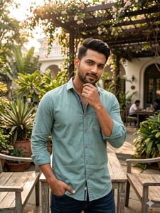 L size Men's Casual Long Sleeve Shirt