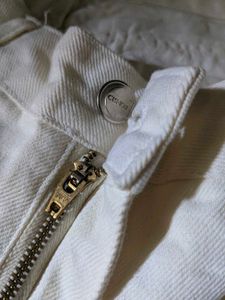 Korean Style Cream Straight Fit Jeans