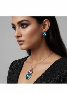 Anti-turnish Stunning Gemstone Pendant & Earrings