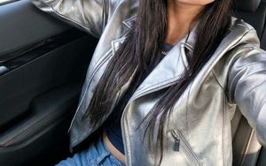 WestSide -Silver Faux Leather Biker Jacket ,