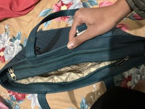 Stylish Teal Quilted Tote Bag