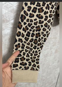 H&amp;M Leopard Print Cropped Hoodie