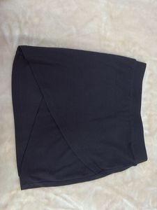 Stylish Black Wrap Mini Skirt
