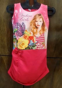 Hot Pink Partywear Frock For 7 To 11 Years Girls
