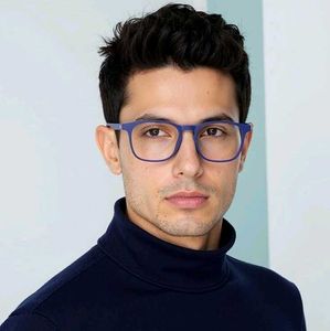 Stylish Blue Round Frame Glasses