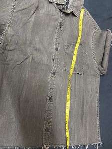 Splash Denim Grey Cropped Shirt