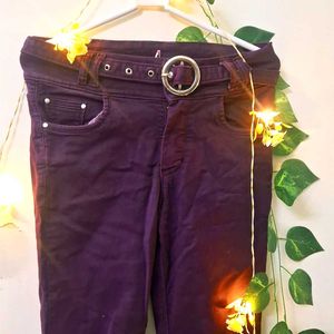 Dark Purple High-Waisted Jeans