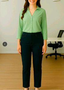 Chic Sage Green Button-Up Shirt