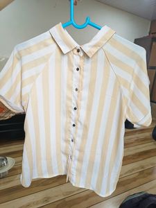 Light Yellow And White Top