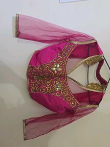 Wedding Lehenga Choli Pink N White Sider