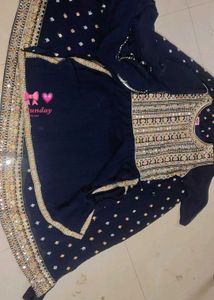 Elegant Navy Blue  lehnga kurti Navratri