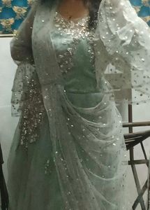 Ice Blue Designer Gown