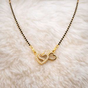 Sparkling Double Heart Mangalsutra