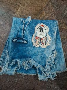 Cute Minnie Mouse Denim Dress for Girls