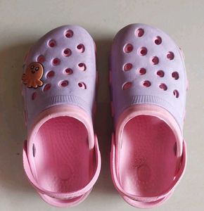 Kids 7-8.5 years girls cute Purple & Pink Clogs