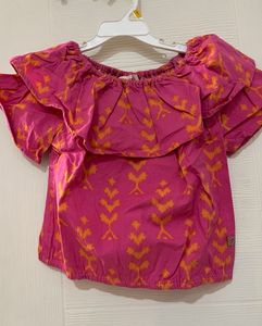 ED-A-MAMMA new Set Of Pink -orange Top And Plazzo