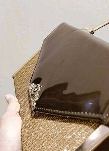Sparkling Gold &amp; Brown Clutch