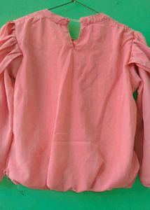 Elegant Pink Pleated Blouse