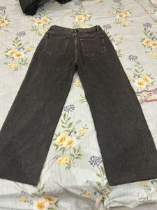 Stylish Wide Leg Charcoal Jeans