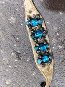 Leather Beaded Wrist Band