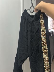 Embroidered Black Palazzos Waist- 30 Strechable