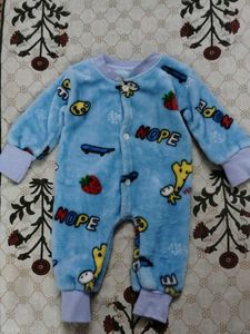 Cute Baby Blue Fleece Onesie
