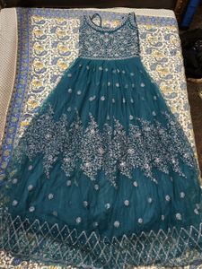 Elegant Teal Ethnic Gown