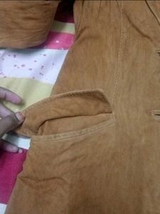 🎀Brown leather Suede Blazer🎀