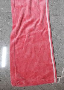 Coral Pink Velour Jumpsuit