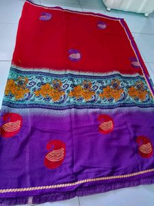 Printed (Worked) Saree With Blouse