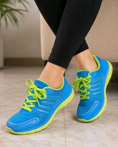 Vibrant Blue & Lime Green Athletic Shoes