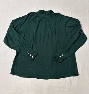 Elegant Dark Green Mock Neck Top