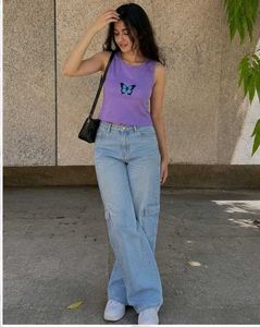 Purple Butterfly Tank Top