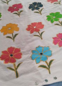 White Kurta Set with Floral Embroidery