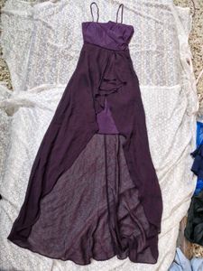 Elegant Purple High-Low Dress