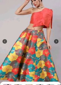 Vibrant Floral Print Lehenga Choli Set