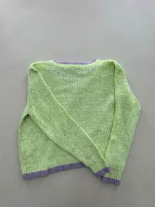 ONLY Green V-Neck Knit Sweater