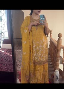 NEW MUSTARD GHARARA for weddings