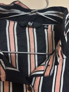 FIG - Striped Shirt Dress with Belt
