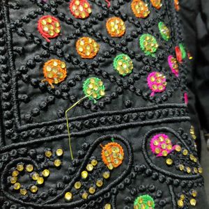 Black Kurta Set with Colorful Embroidery