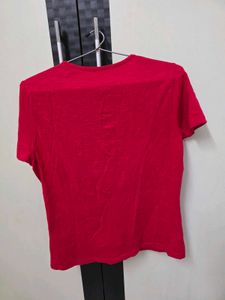 Red Spykar Henley T-Shirt